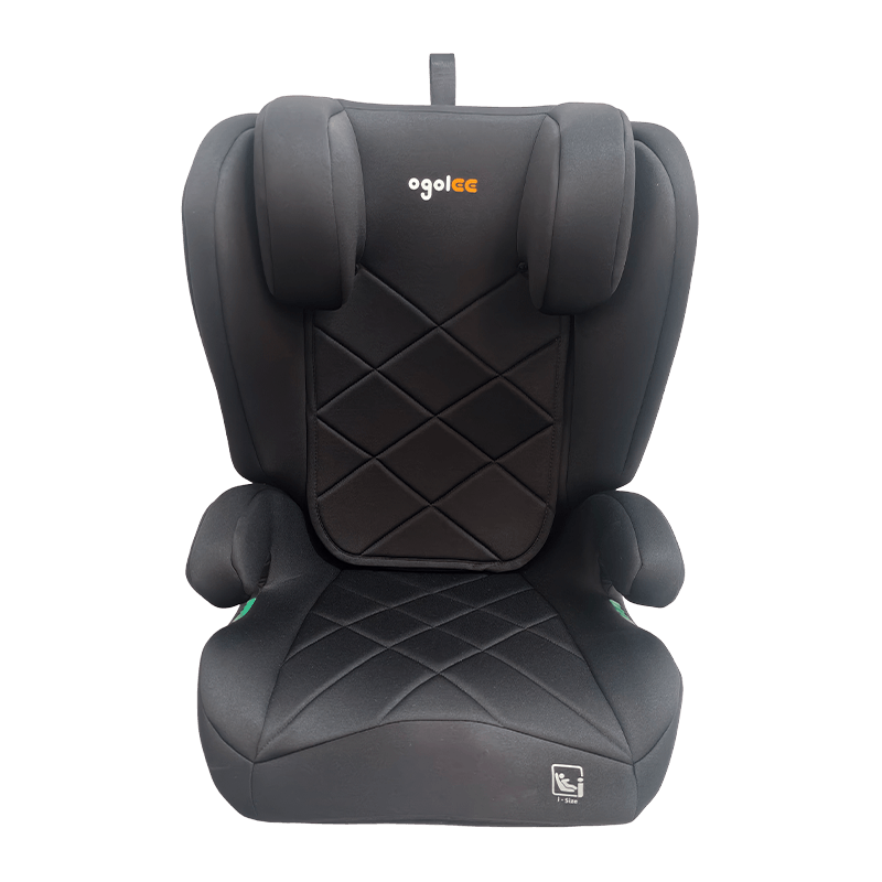 OG303B com assento de carro Isofix, Grupo 2 3 assento de carro, reforço dobrável, preto com gravação